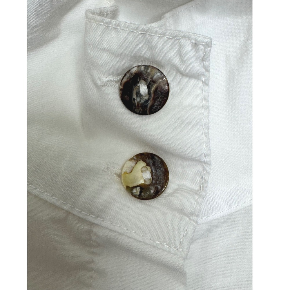 Bryn Walker Button Front Top W/Neck Tie Medium White‎ - Picture 5 of 11